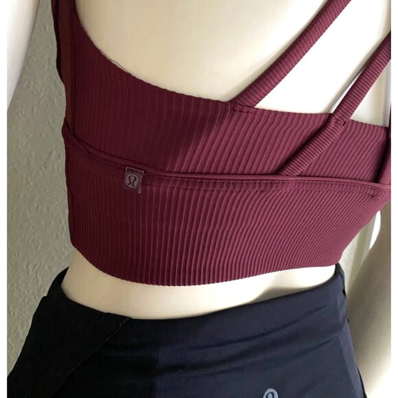 size 2 Lululemon Energy Bra Long Line Ribbed W2BLES new, no tags $58 - Picture 6 of 7